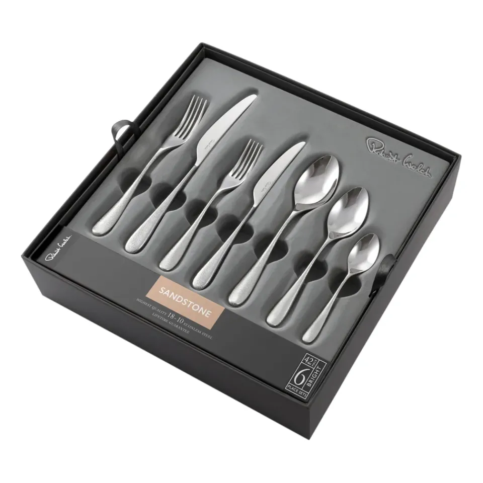 Robert Welch Sandstone cutlery set polished, 42 pieces Silver-coloured Hot