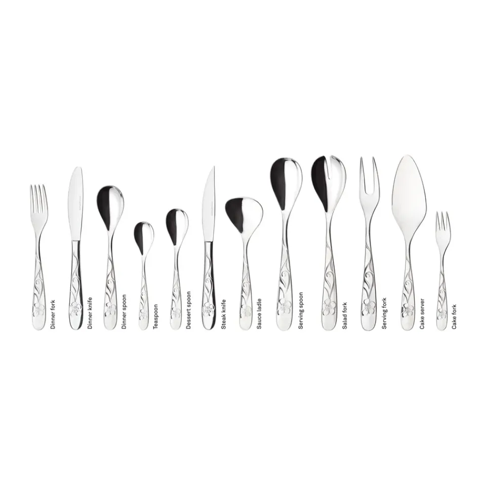 Hardanger Bestikk Sanna dessert set, 7 pieces Silver-coloured Hot