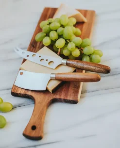 Dorre Sany serving board with cheese knives, Nature Beige