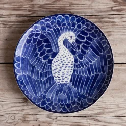 Götefors Porslin Selma plate bird Ø 21 cm, 21 cm Blue Hot