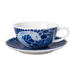 Götefors Porslin Selma tea cup with saucer, Ø 16 cm Blue Hot