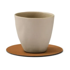 LIND DNA Serene coaster circle Ø10 cm, Nature BrownOrange Hot