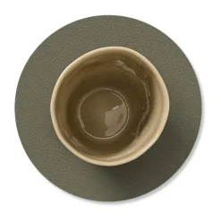 LIND DNA Serene coaster circle Ø10 cm, Moss Green Discount