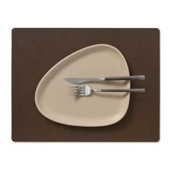 LIND DNA Serene placemat square M 26.5x34.5 cm, Hazel Brown