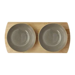 Villa Collection Shoku bamboo tray with 2 bowls, Warm Brown Discount