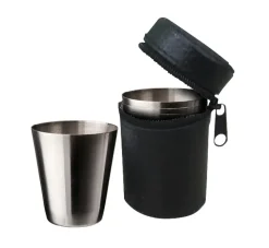 Dorre Shot glass 4 pack, Leather Silver-coloured Best
