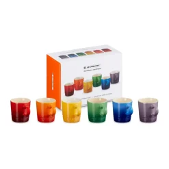 Le Creuset Signature stoneware espresso mug 6-piece, Rainbow Multi