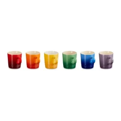 Le Creuset Signature stoneware espresso mug 6-piece, Rainbow Multi