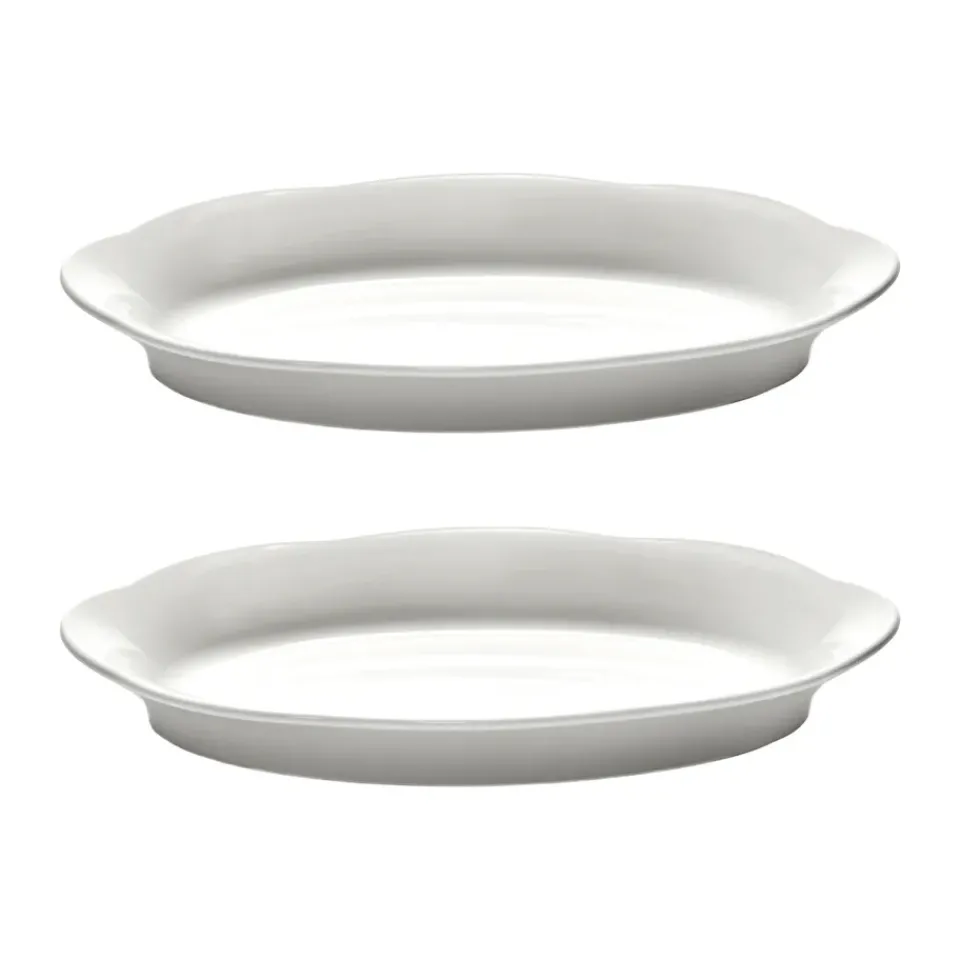 Serax Silhouette oval deep plate M 15x24.5 cm 2-pack, White New