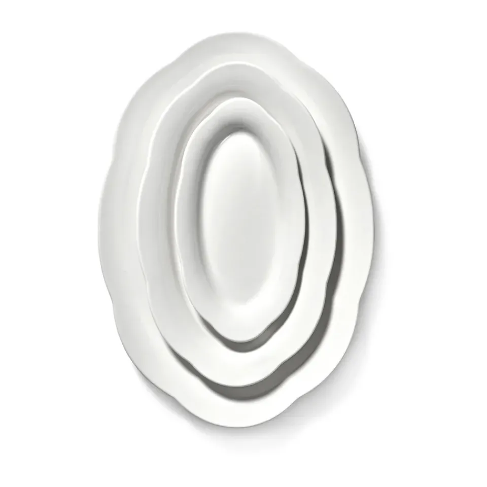 Serax Silhouette oval deep plate M 15x24.5 cm 2-pack, White New