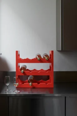 Massproductions Silo stapelbart wine rack, Red Clearance