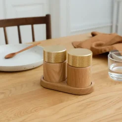 Gejst Sina salt and pepper mill 6 cm, Oak-brass Beige Discount