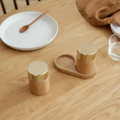 Gejst Sina salt and pepper mill 6 cm, Oak-brass Beige Discount