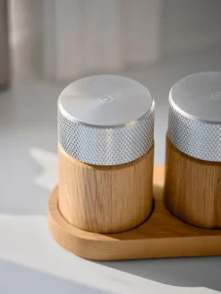 Gejst Sina salt and pepper mill 6 cm, Oak-steel Beige New