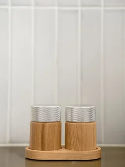 Gejst Sina salt and pepper mill 6 cm, Oak-steel Beige New
