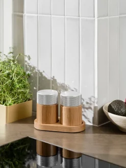 Gejst Sina salt and pepper mill 6 cm, Oak-steel Beige New