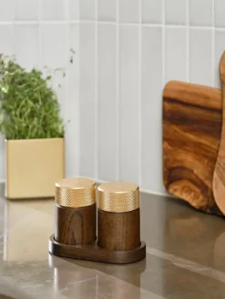 Gejst Sina salt and pepper mill 6 cm, Dark ash-brass Brown Hot