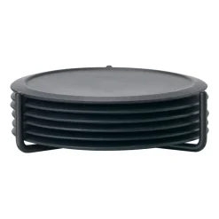 Zone Denmark Singles coaster 6-pack with holder, Black Outlet