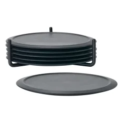 Zone Denmark Singles coaster 6-pack with holder, Black Outlet