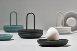 Zone Denmark Singles egg cup 4-pack with holder, Black Outlet