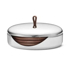 Georg Jensen Sky coaster 4-pack, t leather Brown Hot