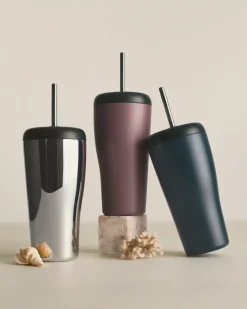 Georg Jensen Sky thermos cup with straw 40 cl, Pink Outlet