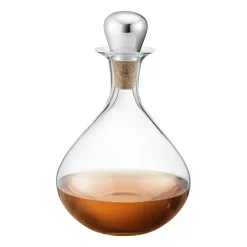 Georg Jensen Sky wine carafe with cork 145 cl, Stainless steel Silver-colouredTransparent Hot