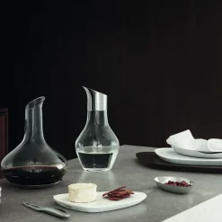 Georg Jensen Sky wine carafe with saucer, 0.75 l Transparent Hot