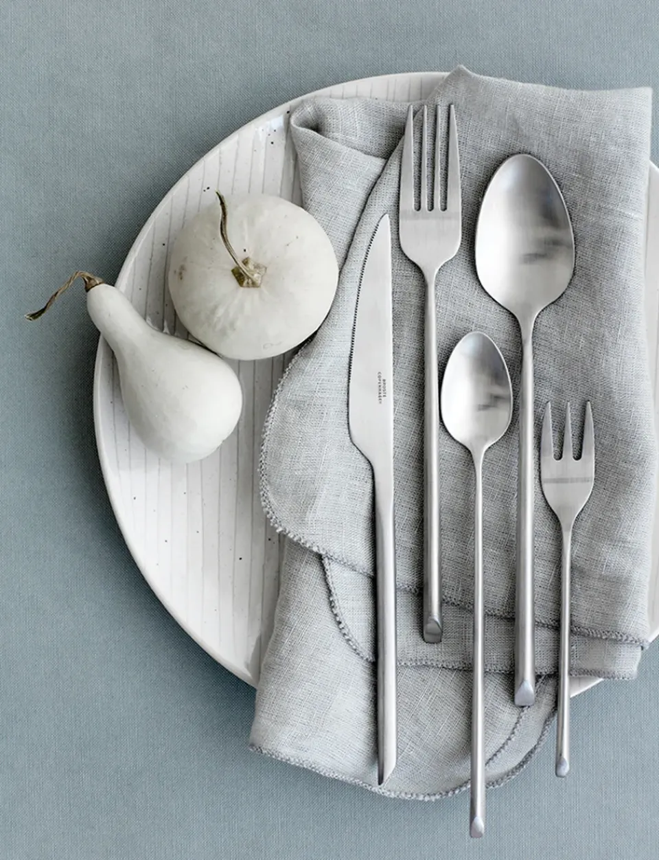 Broste Copenhagen Sletten cake fork 4-pack, Full satin forged Silver-coloured Outlet