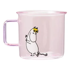 Muurla Snorkmaiden glass mug 35 cl, Pink Clearance