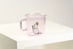 Muurla Snorkmaiden glass mug 35 cl, Pink Clearance