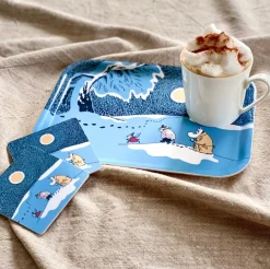 Opto Design Snow moonlight Moomin tray winter 2021, 20x27 cm Blue