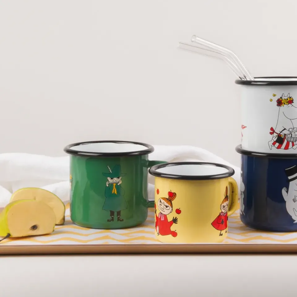 Muurla Snufkin enamel mug 37 cl, Green Hot
