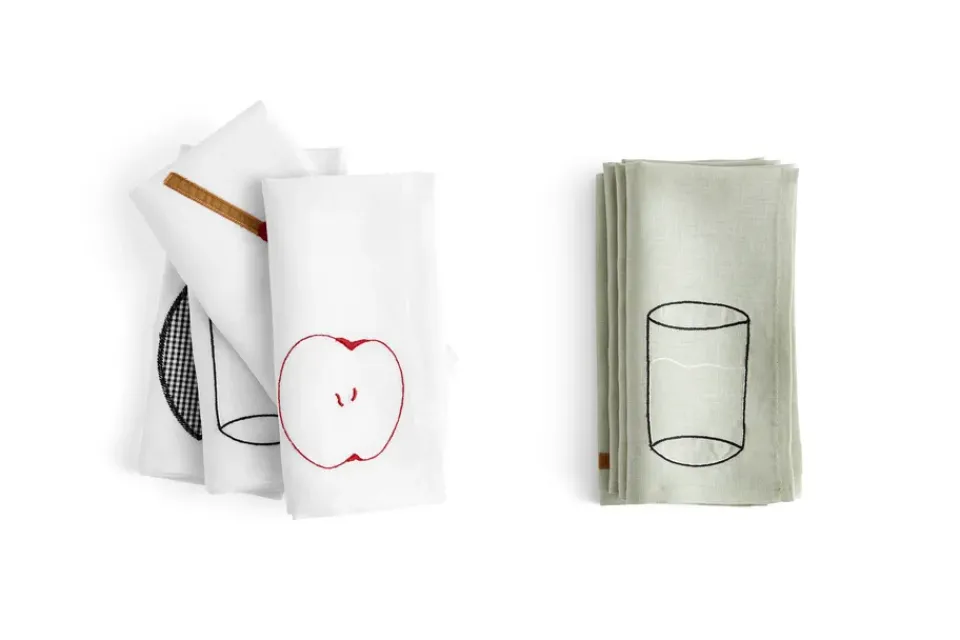 HAY Sobremesa linnen napkin 45x45 cm 4-pack, Green Outlet