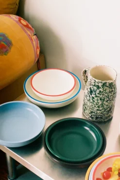 HAY Sobremesa serving bowl L Ø25 cm, White-blue BlueWhite Sale