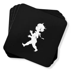 Solstickan Design Solstickan glass coaster 10x10 cm 4 pack, Black Clearance