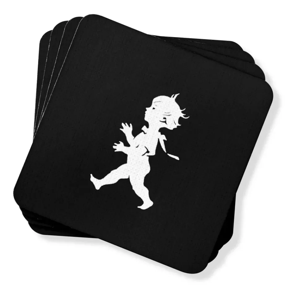 Solstickan Design Solstickan glass coaster 10x10 cm 4 pack, Black Clearance