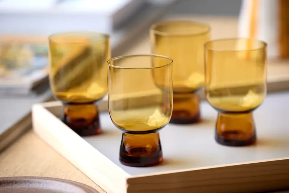 Lyngby Glas Sorrento water glass 30 cl 4-pack, Amber Brown Sale