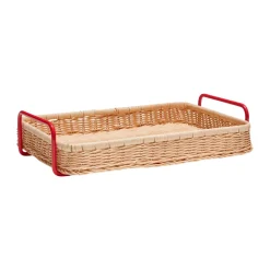 Hübsch Splint serving tray, Red-natural Multi Discount