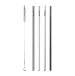 Stelton reusable straws 4-pack, Steel Silver-coloured Clearance