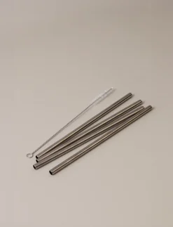 Stelton reusable straws 4-pack, Steel Silver-coloured Clearance