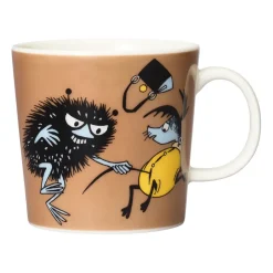 Moomin Arabia Stinky in action Moomin mug, Brown Clearance