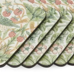 Pimpernel Strawberry Thief coaster 6-pack, Green Multi Online