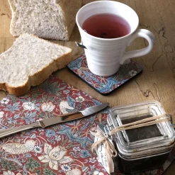 Pimpernel Strawberry Thief coaster 6-pack, Red Outlet