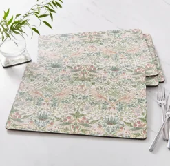 Pimpernel Strawberry Thief Placemats 30x40 cm 4 pack, Green Multi