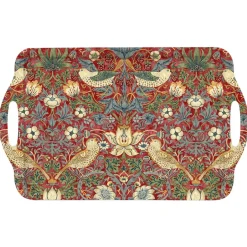 Pimpernel Strawberry Thief tray with handle, Red Online