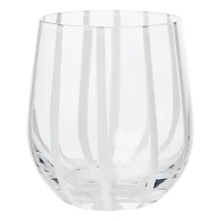 Broste Copenhagen Stripe drinking glass 35 cl, Clear-white stripes Transparent Discount