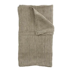 Olsson & Jensen Stripe linen tablecloth 150x300 cm, Black sand BlackBeige Discount