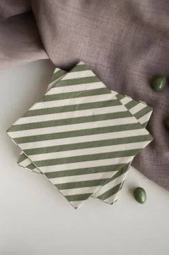DBKD Stripe paper napkin 33x33 cm 20-pack, Green New