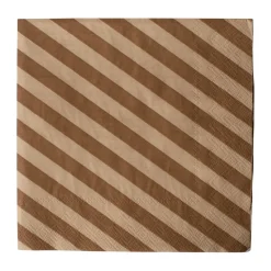 DBKD Stripe paper napkin 33x33 cm 20-pack, Nougat Beige Online